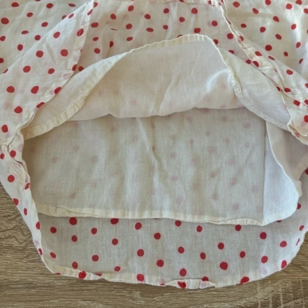 LALI Polkadot Cream & Red Pintuck Dress‎ 3T